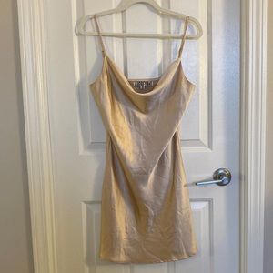 Gold slip mini dress, size M, from 12th tribe (brand Audrey 3+1)
